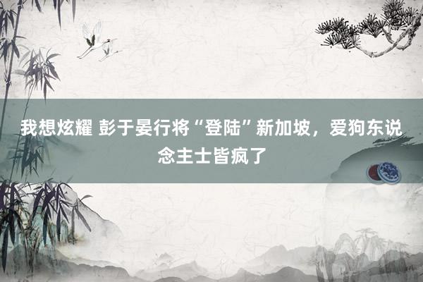 我想炫耀 彭于晏行将“登陆”新加坡，爱狗东说念主士皆疯了