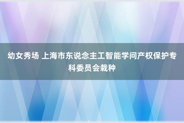 幼女秀场 上海市东说念主工智能学问产权保护专科委员会栽种