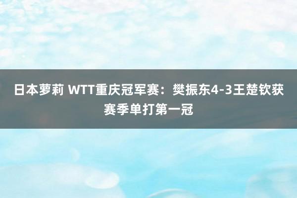 日本萝莉 WTT重庆冠军赛：樊振东4-3王楚钦获赛季单打第一冠