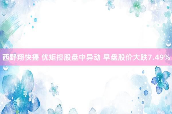 西野翔快播 优矩控股盘中异动 早盘股价大跌7.49%