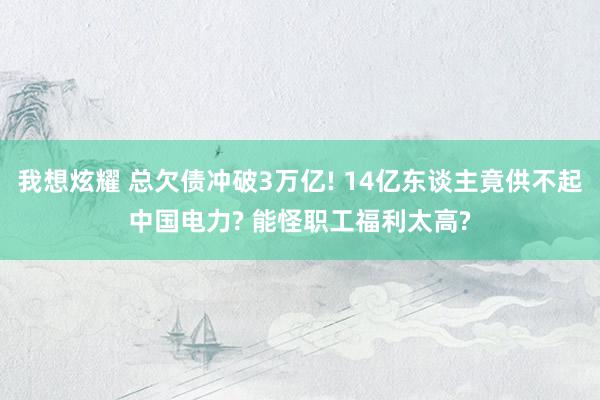 我想炫耀 总欠债冲破3万亿! 14亿东谈主竟供不起中国电力? 能怪职工福利太高?