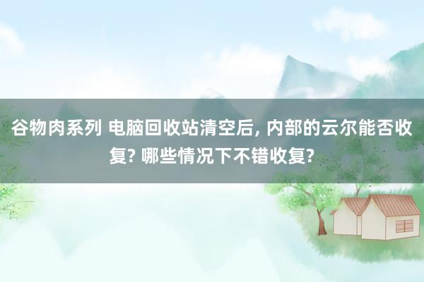 谷物肉系列 电脑回收站清空后, 内部的云尔能否收复? 哪些情况下不错收复?